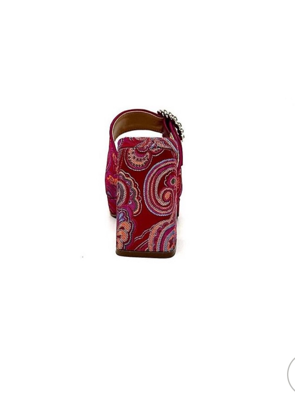 Rhinestone Buckle Pink Patterned Platform Sandal - Picture 4 of 4